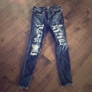 American Eagle Super Stretch Ripped Jeans.